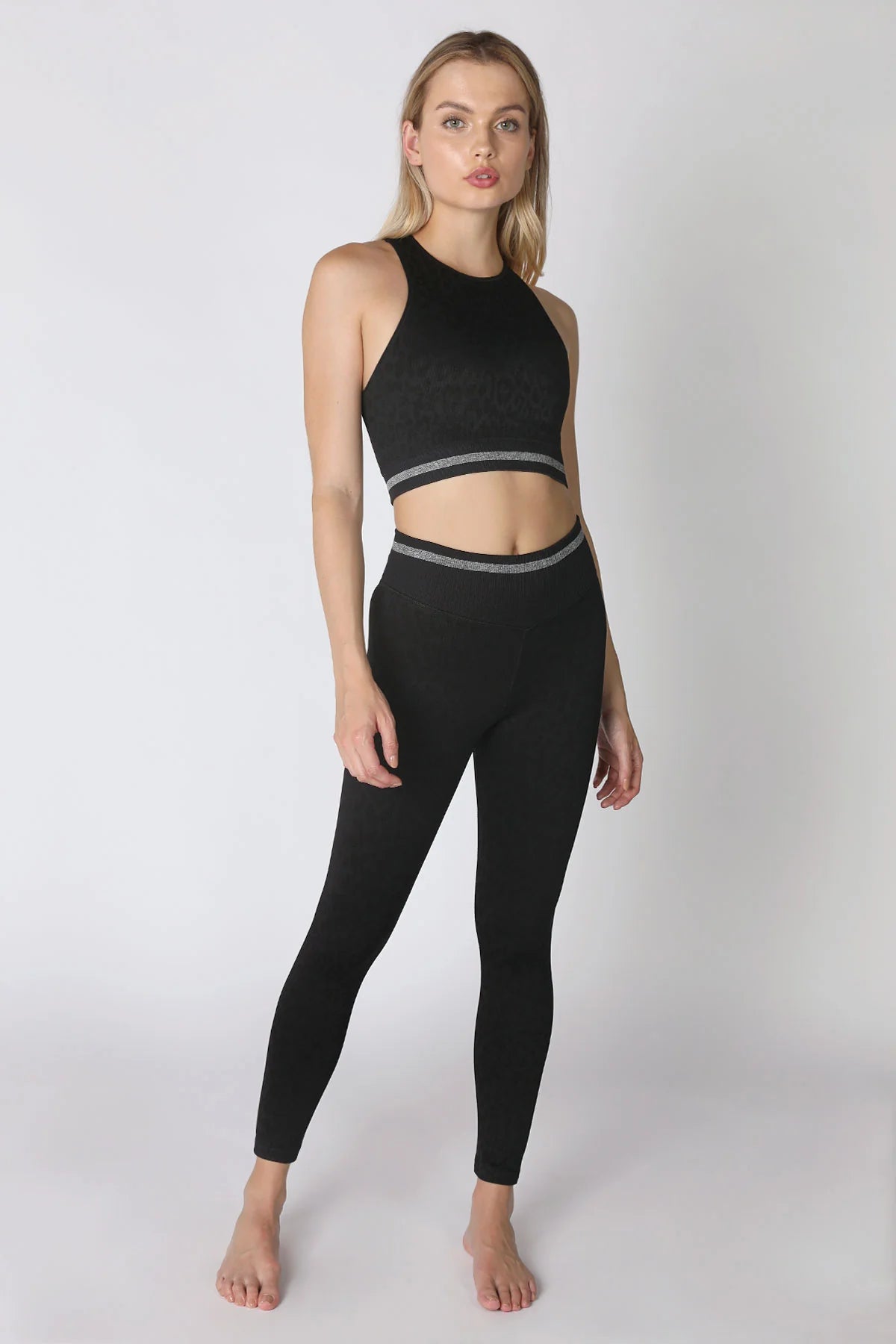 Leo Stripe Racer Back Bra